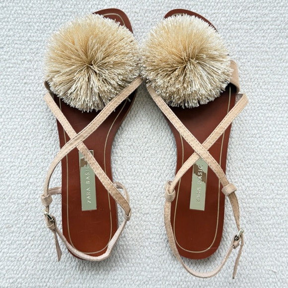 ZARA POMPOM SANDALS - Picture 4 of 7